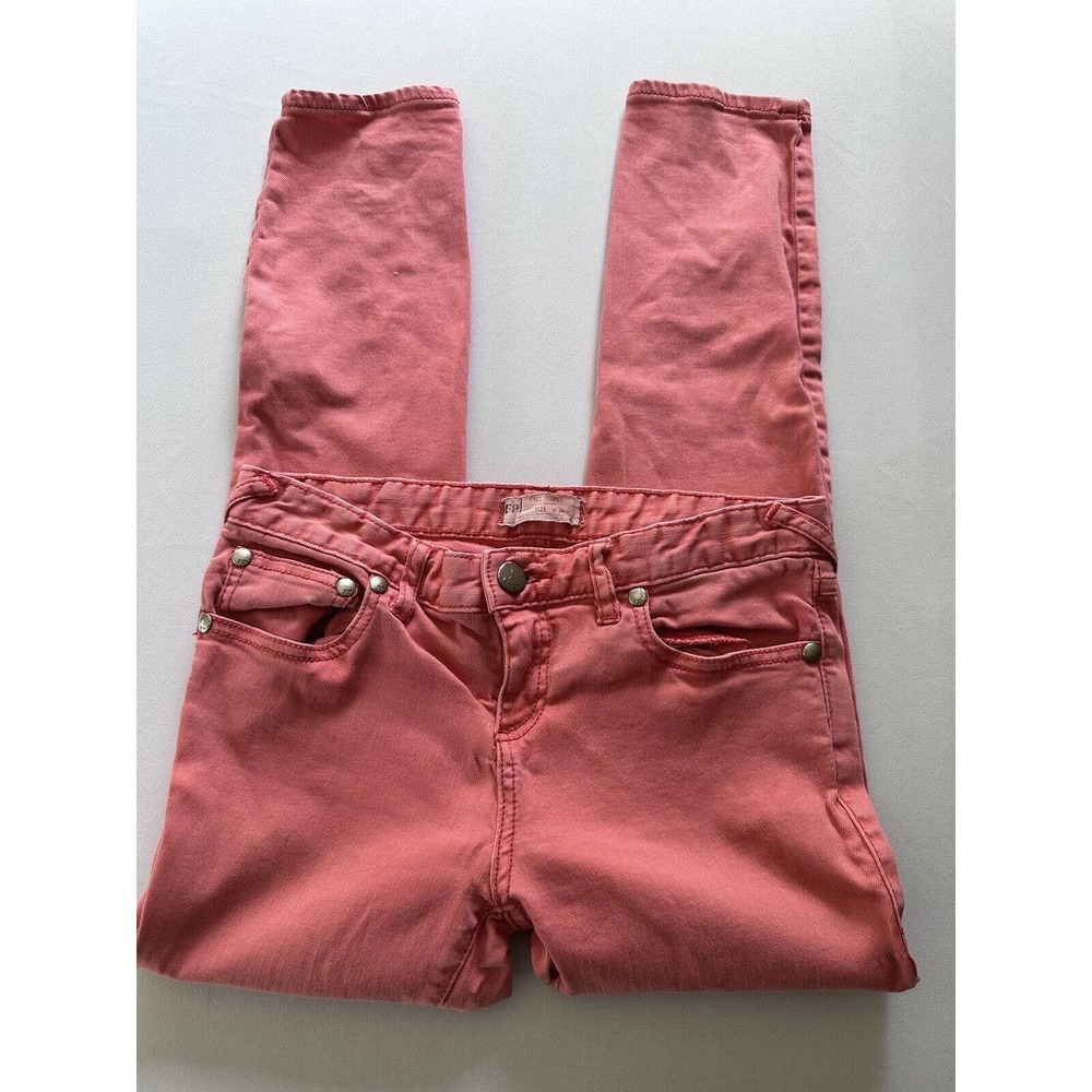 Free People Pink Denim Skinny Straight Jeans Stretch Barbie Pink Size 29